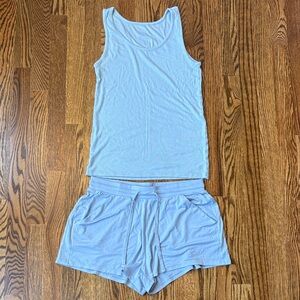 Tommy John Women's Light Blue Downtime Tank and Shorts Pajama Set